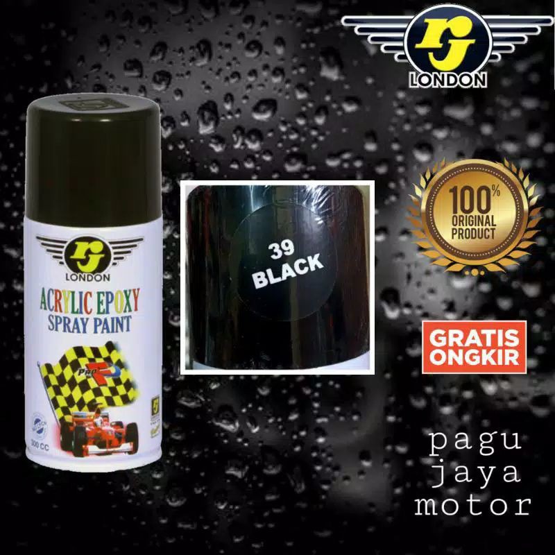 pilok pilox 150cc black hitam gloss glossy aerosol cat semprot spray paint untuk motor mobil sepeda helm kayu besi plastik