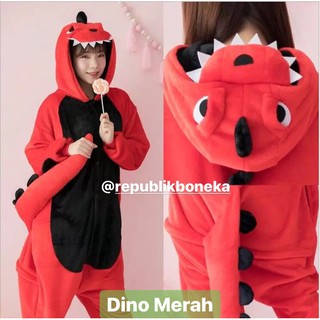 BAJU ONESIE DINOSAURUS HIJAU GREEN DINO KOSTUM COSPLAY 