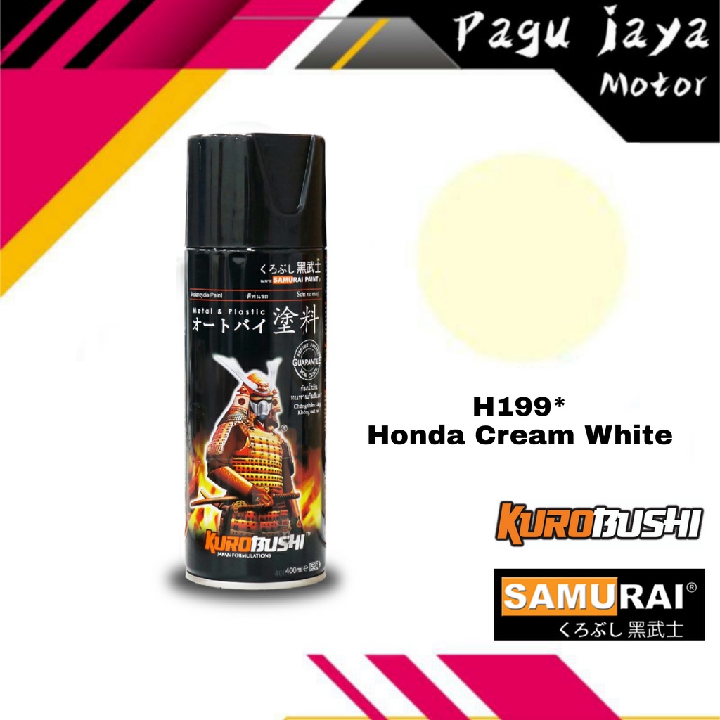 samurai paint 400ml H199** HONDA CREAM WHITE cat semprot spray paint pilox pilok