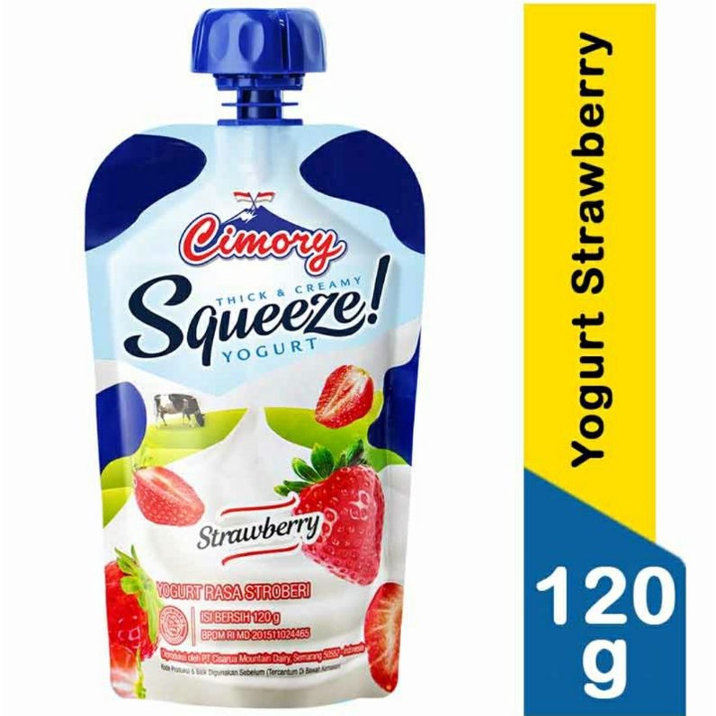 Jual Cimory Yoghurt Squeeze Strawberry 120G | Shopee Indonesia