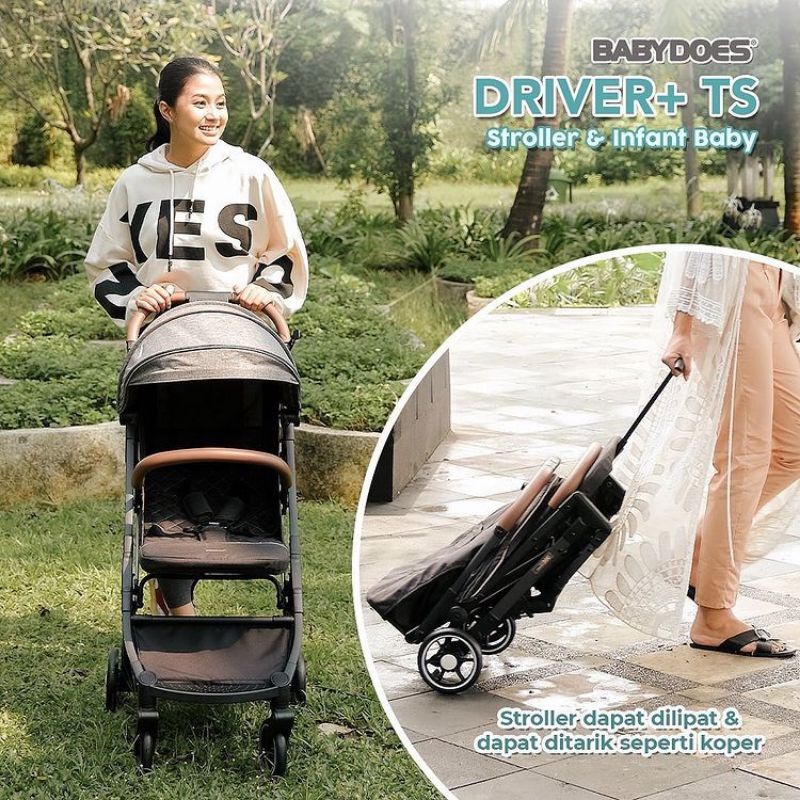 Stroller + Car Seat Babydoes Driver+ TS Travel System 2249 Kereta Dorong Bayi Cabin Size