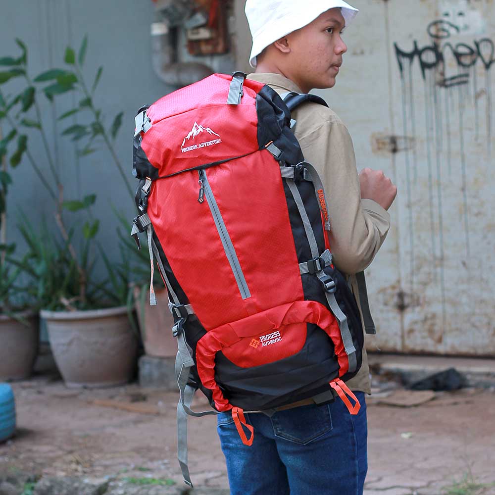 Justrue Lepus Tas Gunung 60 Liter Ransel Keril 60L Merah 120