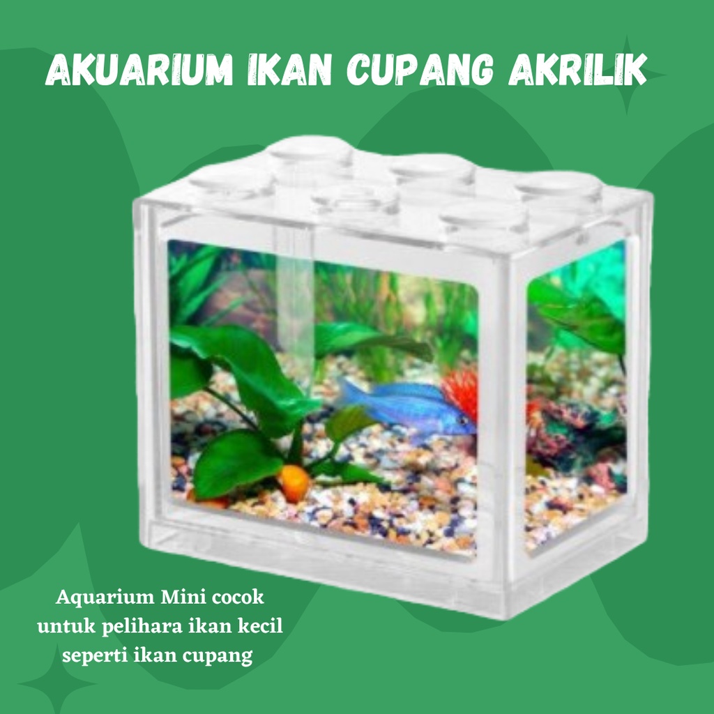 HARGA PROMO!!! TOPINCN Aquarium Mini Lego Block with Colorful LED / Aquarium Ikan Cupang