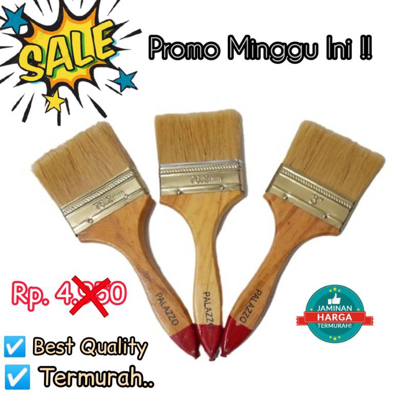 Jual Kuas Cat Inch Cm Bangunan Paint Brush Kuas Cat Bulu Putih Alat Cat Tembok Koas Cat