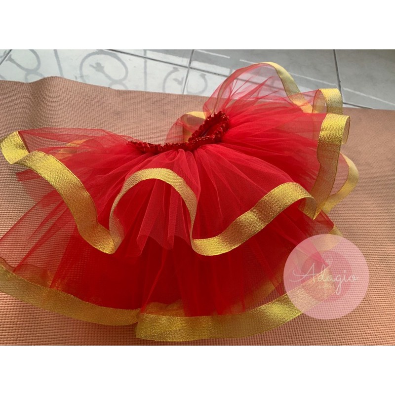 ROK TUTU BALET NATAL BAJU BALLET ANAK KOSTUM MERAH HIJAU GOLD SILVER