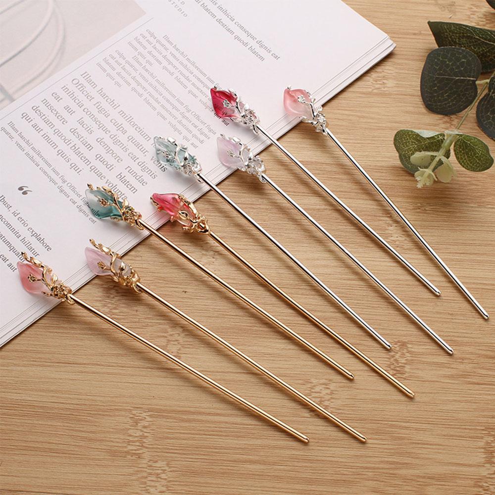 Augustina Hair Stick Aksesoris Rambut Wanita Klasik Logam Hanfu Aksesoris Vintage Sumpit Rambut