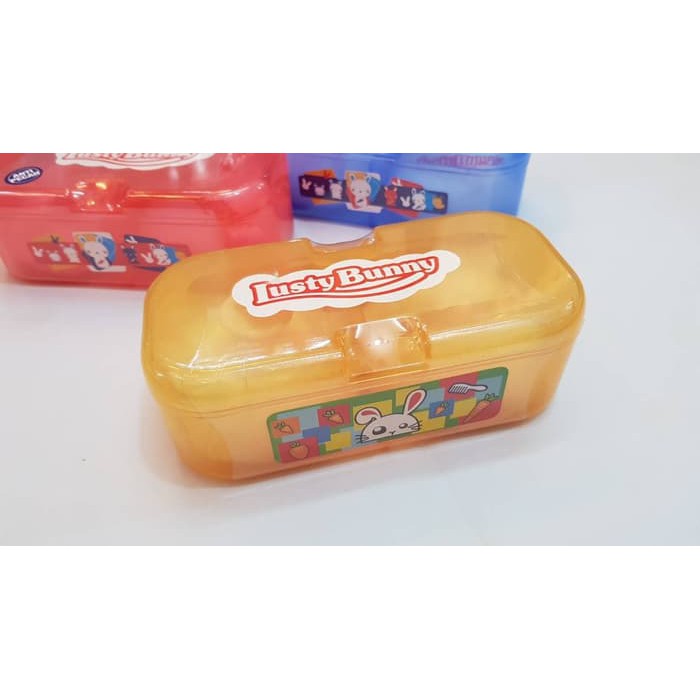Makassar ! Tempat Bedak Lusty Bunny 2 Puff Anti Pecah TB 1600