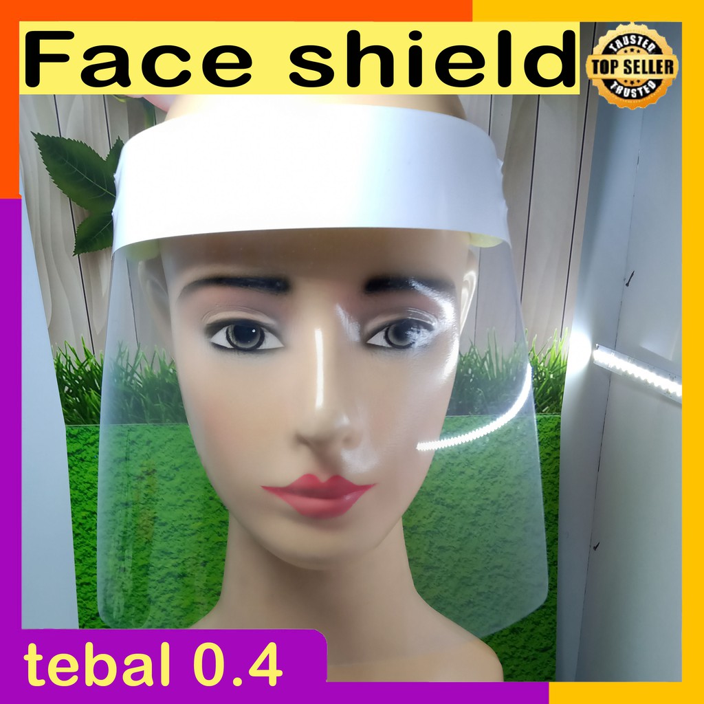 FACE SHIELD MIKA TEBAL 0.4 POLOSAN BISA DI SABLON SESUAI SELERA