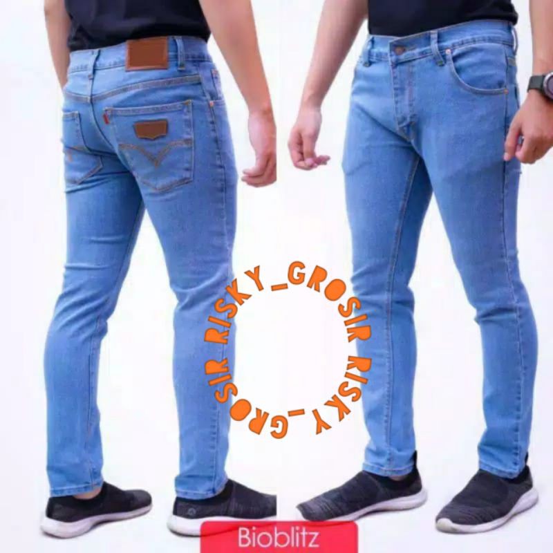 Celana Jeans Panjang Pria Pensil Bahan Stretch Melar Ufc Mma Size 27-38