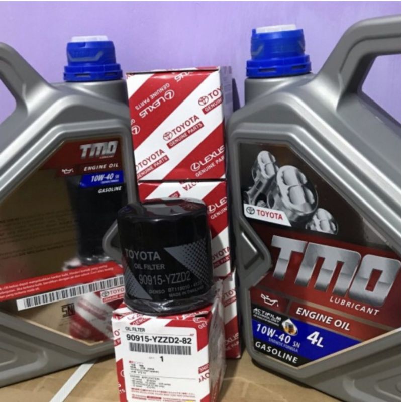 Oli mesin Toyota TMO 10W-40 4liter paket filter oli innova Hilux fortuner