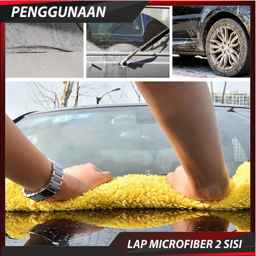 LAP MOBIL Kain Microfiber Tebal 600 GSM Premium Lembut Kain Serbaguna Lap Dapur Cuci Piring