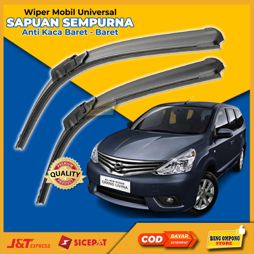 Wiper Kaca Mobil Frameless Nissan Grand Livina 1 Set 2 Pcs 24 - 14