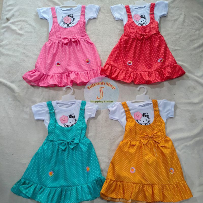 Overall anak 2 3 tahun kodokan rok dress anak cewek perempuan