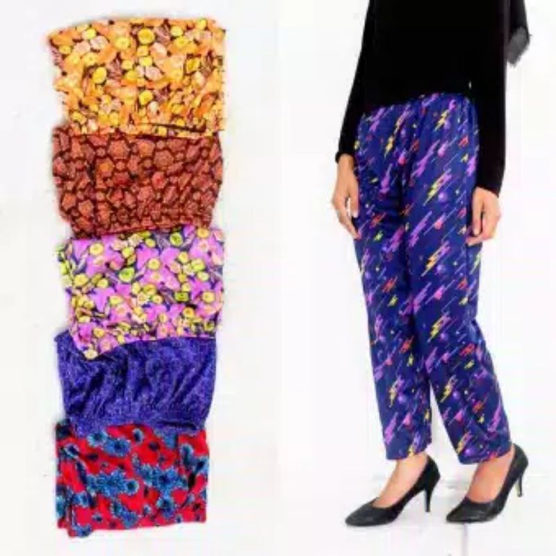 celana motif panjang&amp;pendek wanita