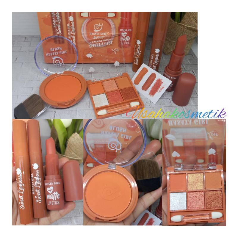 [1PAKET]MAKE UP SET HASAYA GIRL SWEET PEACH 5IN1 NO.JH-3720