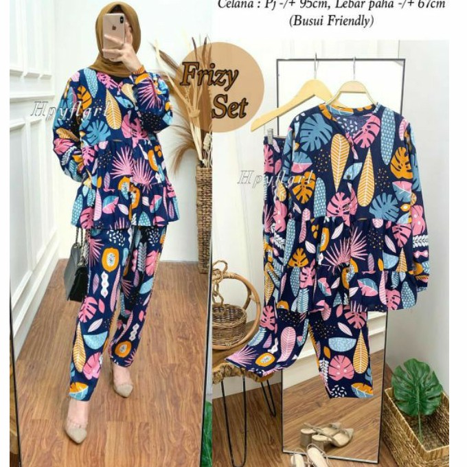 FRIZY ONE SET KATUN RAYON | ONE SET PREMIUM | SETELAN MURAH