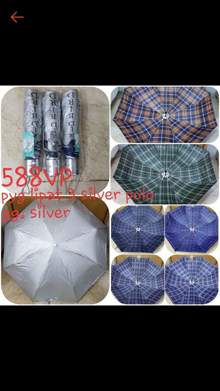 Payung Lipat 3 Silver Murah