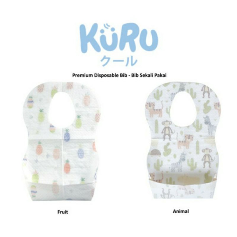 KURU Disposable Baby Bib Sekali Pakai Isi 10 Sheets