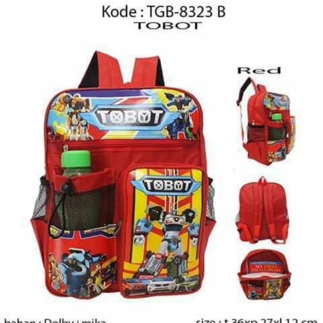 Tas anak sekolah Tas motif tobot Ransel anak  free botol minum