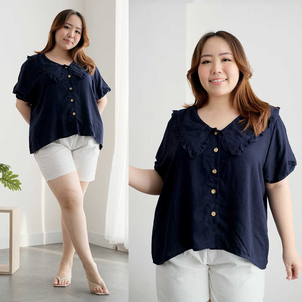 ELOKA TOP BAJU ATASAN BLOUSE WANITA BIGSIZE BIG SIZE JUMBO BESAR MURAH-2