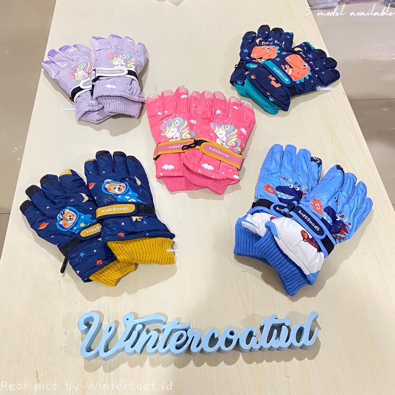 Kids snow gloves waterproof mitten mittens sarung tangan anak anti air ski salju hangat remaja