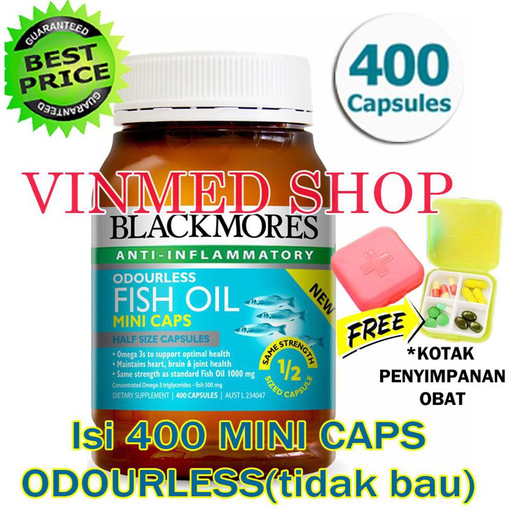 Hot Blackmores Fish Oil Odourless Tanpa Bau 1000Mg - Isi 400 Mini Kapsul