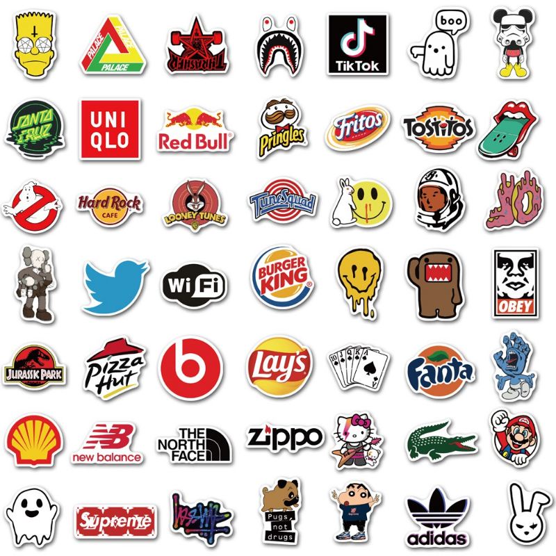 (5 Pcs) Stiket Social Media / Stiker Cafe / Stiker Wifi / Stiker Lego / Stiker Random / Stiket Tahan Air