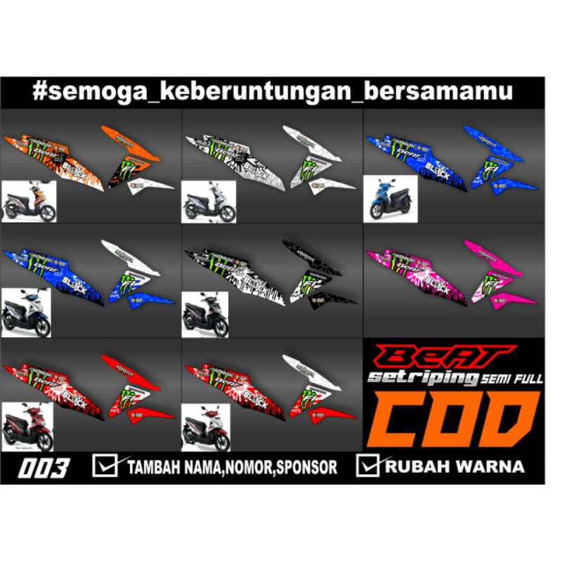 striping semi full setiker stiker beat fi (b17)  2013-2015 variasi stiker motor honda setriping beat