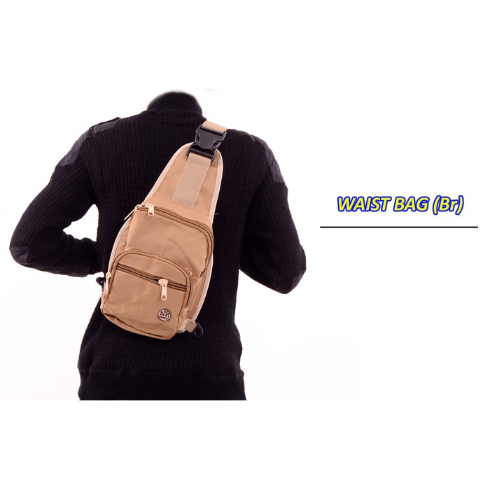 TAS SELENDANG / WAIST BAG / SLING BAG / BACKPACK / COKLAT GURUN