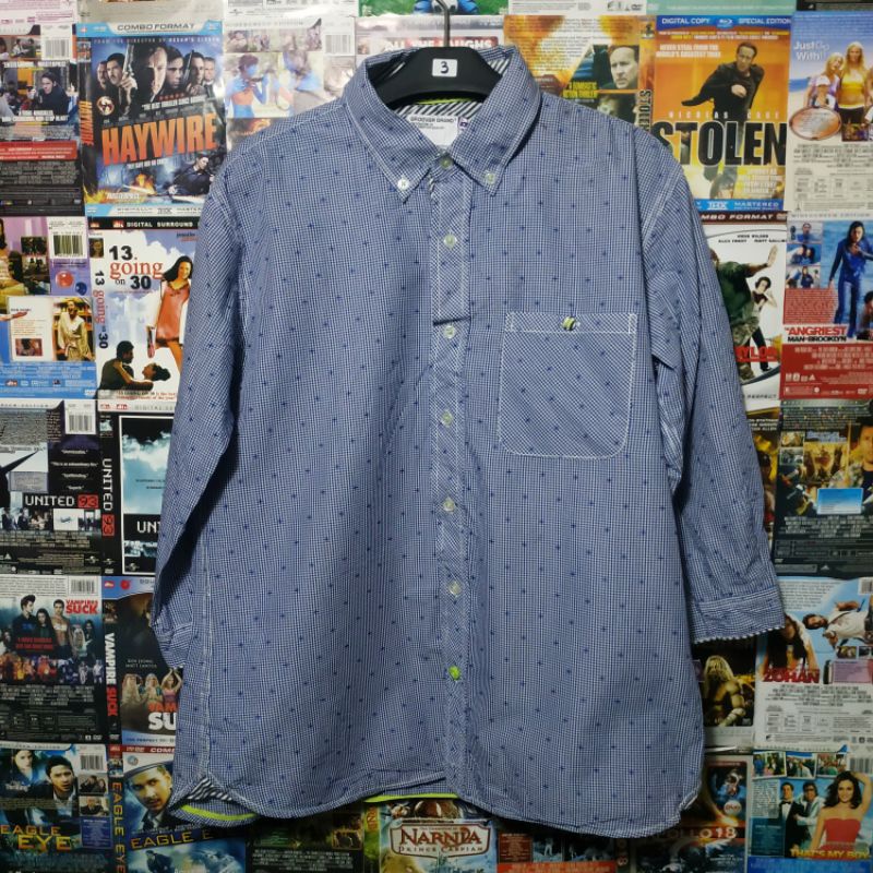 kemeja lengan panjang groover grand biru