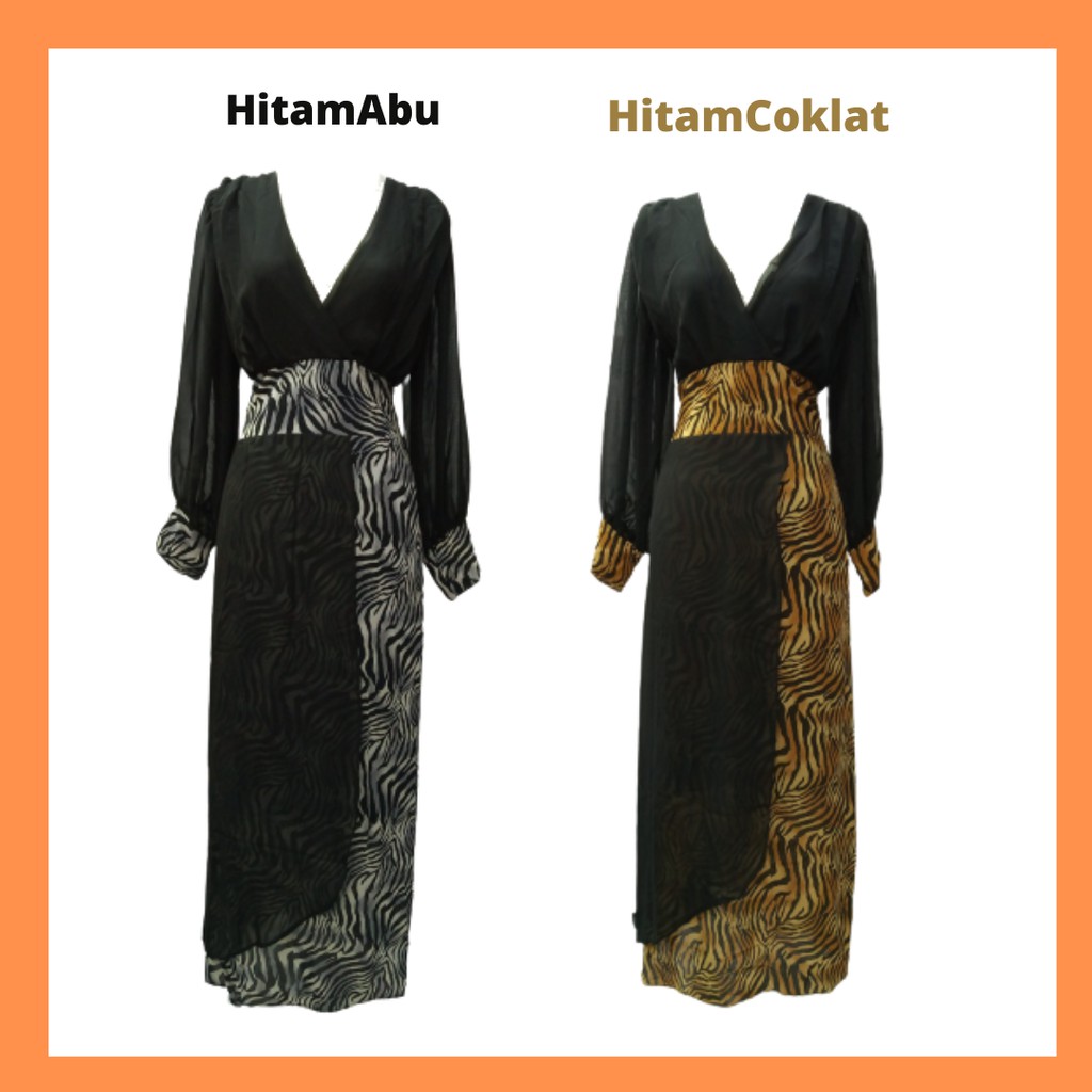 terusan wanita casual dress fashion muslim jibun346or / longdress leopard wanita / longdress sifon
