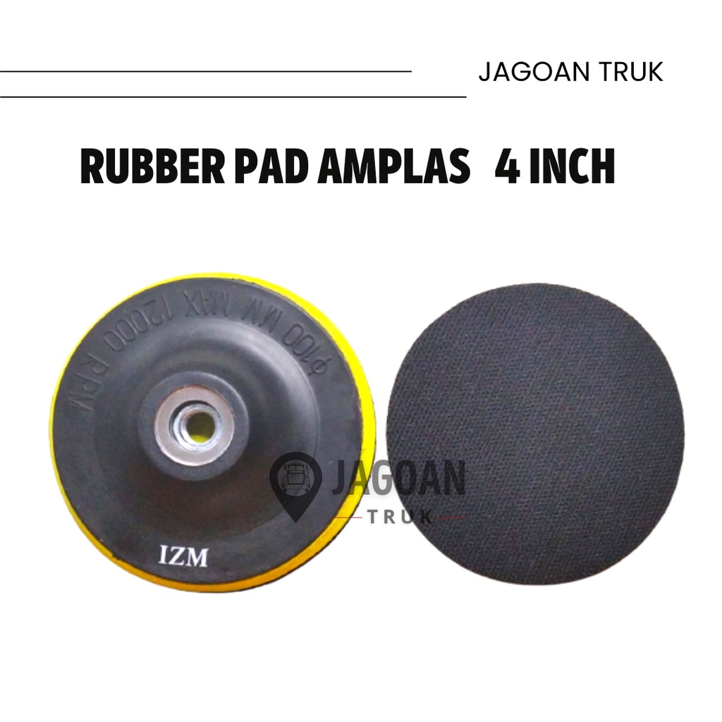 Rubber Pad Amplas Velcro Tatakan Bulat 4 inch Gerinda Tempel Tatakan
