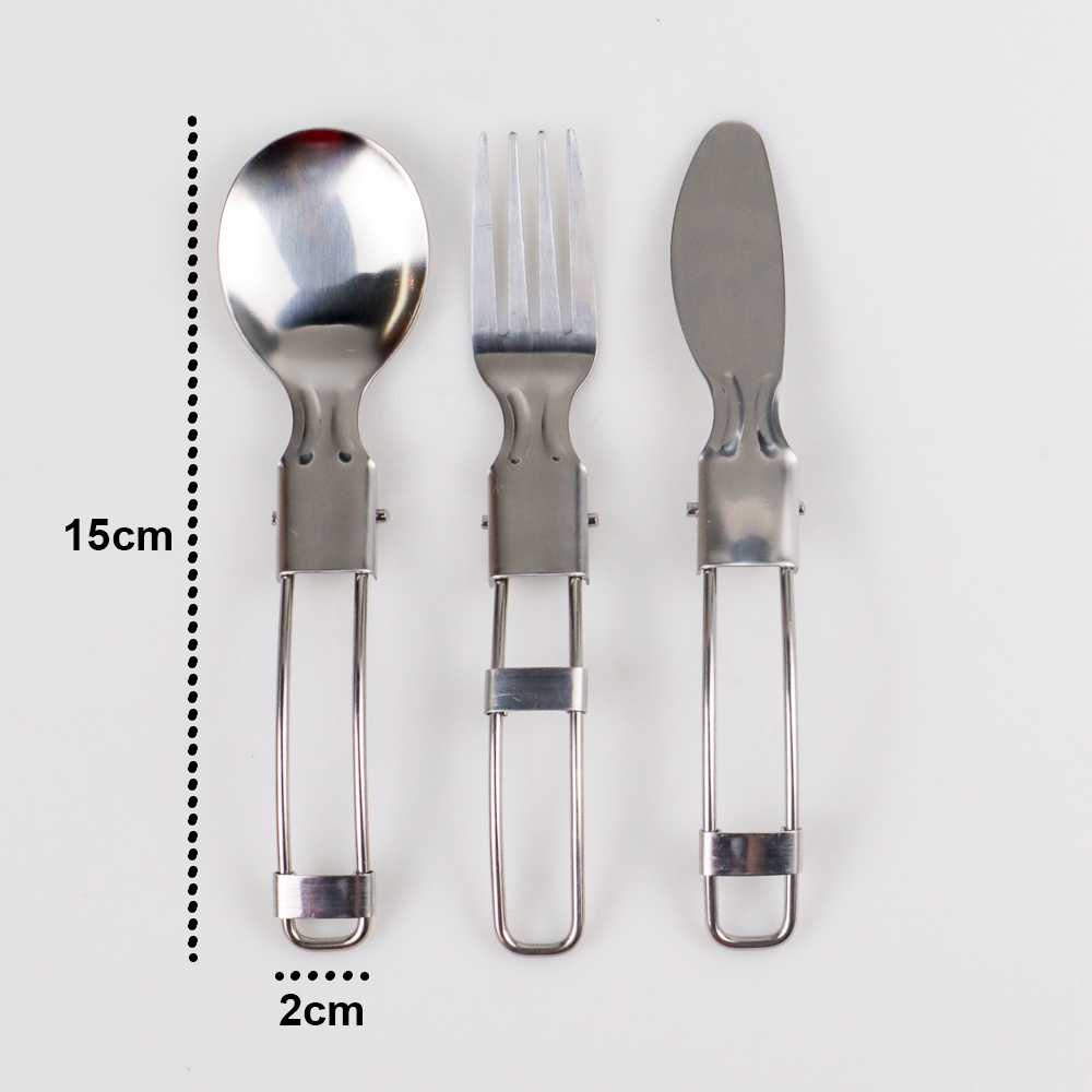 Sendok Garpu Pisau Lipat Portabel Stainless Steel / Set Alat Makan Lengkap Sendok Garpu Pisau Lipat Stainless Steel Premium Anti Karat / Sendok Lipat Travel Camping Outdoor Mini Portable Serbaguna / Alat Makan Travel Trevel Traveling Set Anak Dewasa Murah