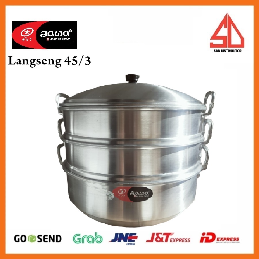 LANGSENG DJAWA 45 CM SUSUN 3 MASPION / dandang kukus /panci kukus 45cm