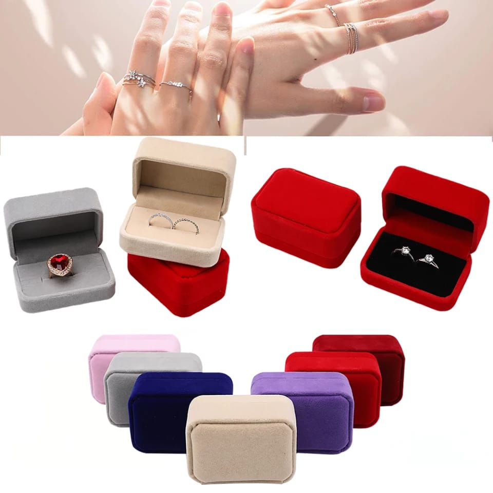 Kotak Cincin Beludru Couple Pasangan Jewelry Cincin Box Anting Bludru Penyimpanan Emas Cincin Anting Velvet Lamaran / Nikah F630