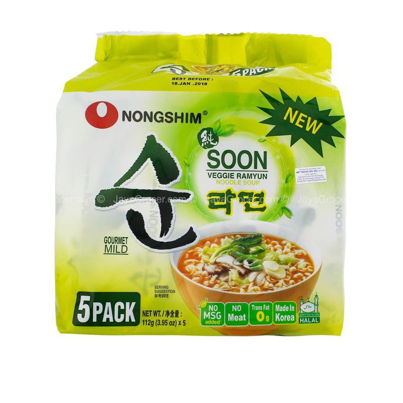 

NONGSHIM Soon Veggie Ramyun 560gr (5pcs x 112g)