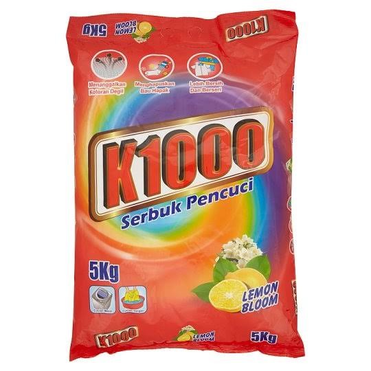 Detergent k1000 serbuk cuci 5 kg Lemon Bloom sabun deterjen baju bilas
