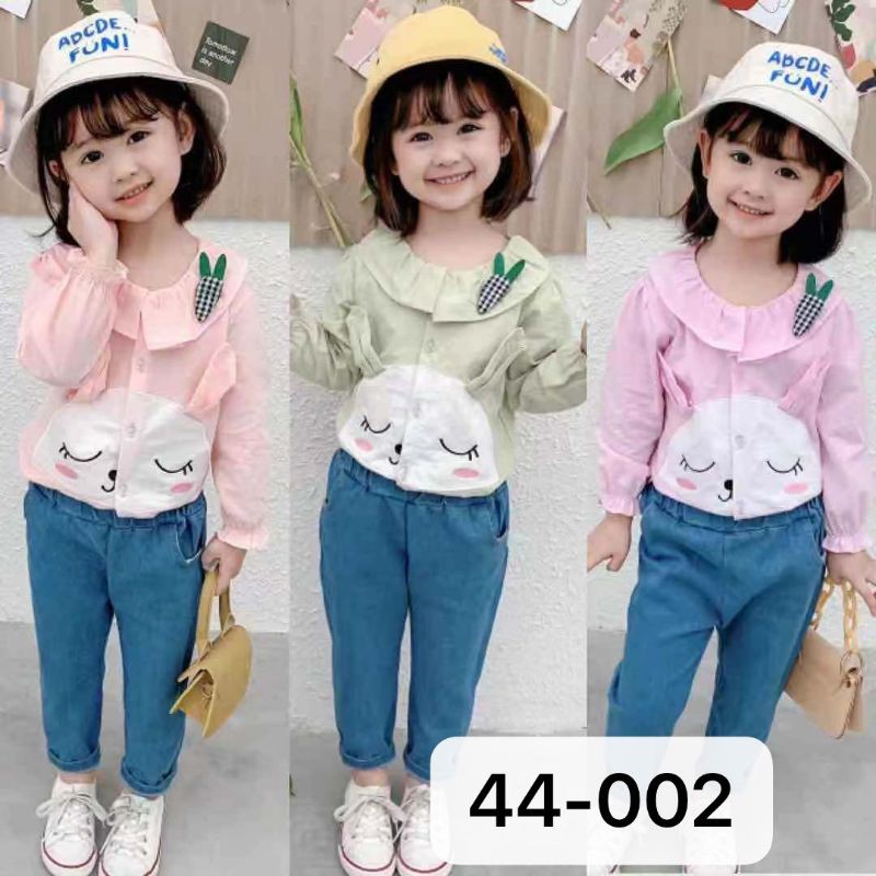 SET JEANS ANAK CEWEK IMPORT/ SETELAN ANAK PEREMPUAN/ SETELAN ANAK MURAH/ BAJU ANAK {Usia 1 & 2.5th}