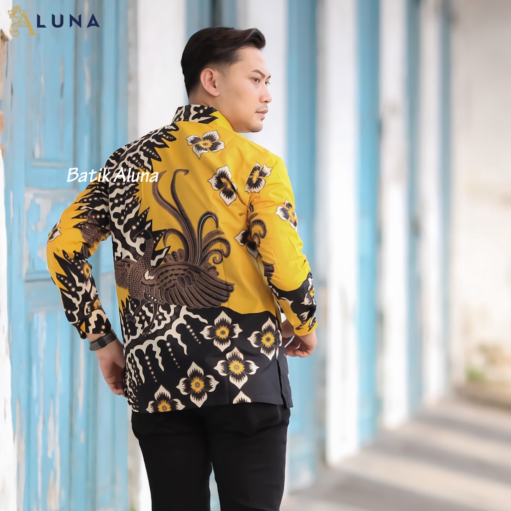 KEMEJA BATIK PRIA PREMIUM LENGAN PANJANG REGULAR BATIK ALUNA PCW 070