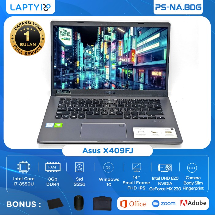 Laptop Asus X409FJ Intel Core i7 gen 8 Ram 8Gb DDR4 Ssd 512Gb