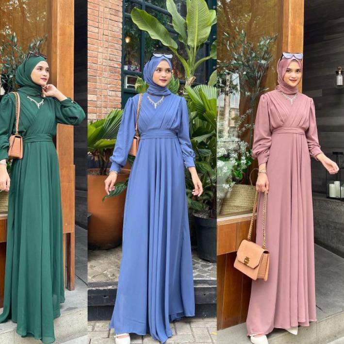 ♛ THERESA DRESS FULL PURING GAMIS MAXY CERUTY BABYDOLL/GAUDY MAXY/FASHION MUSLIM REMAJA/GAMIS CERUTY