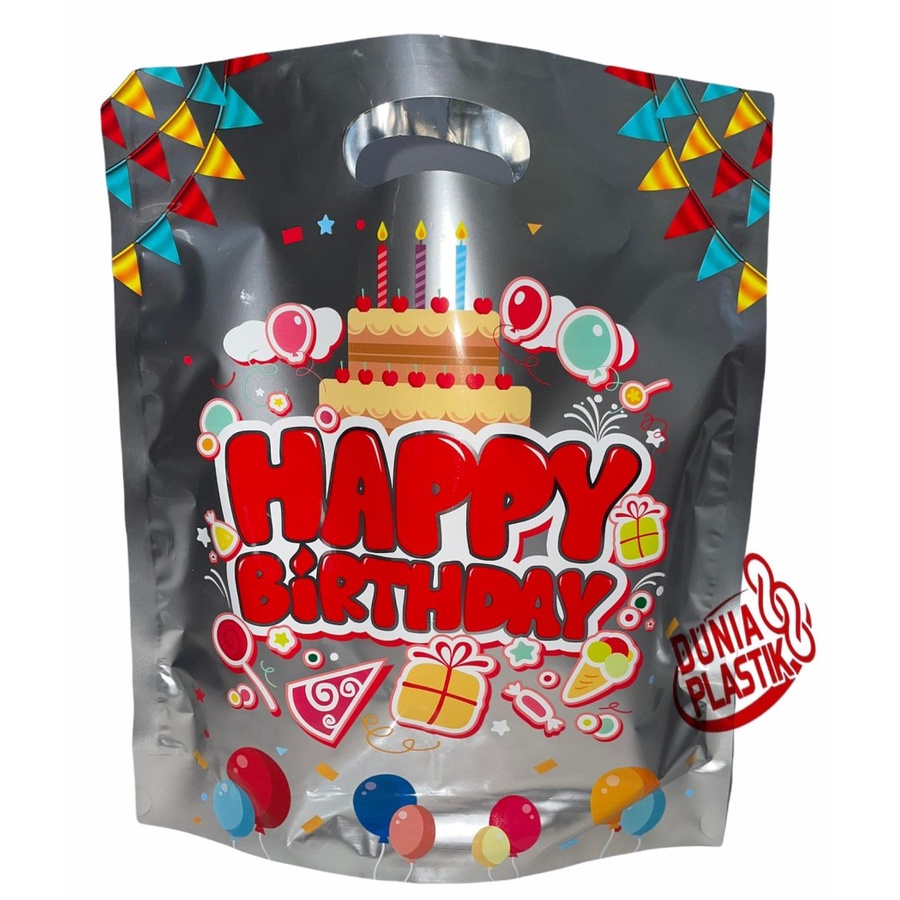 isi10pc KANTONG HBD 22x27cm tas plastik mengkilap souvenir goodie bag bungkus kado ultah ulang tahun happybirthday-8