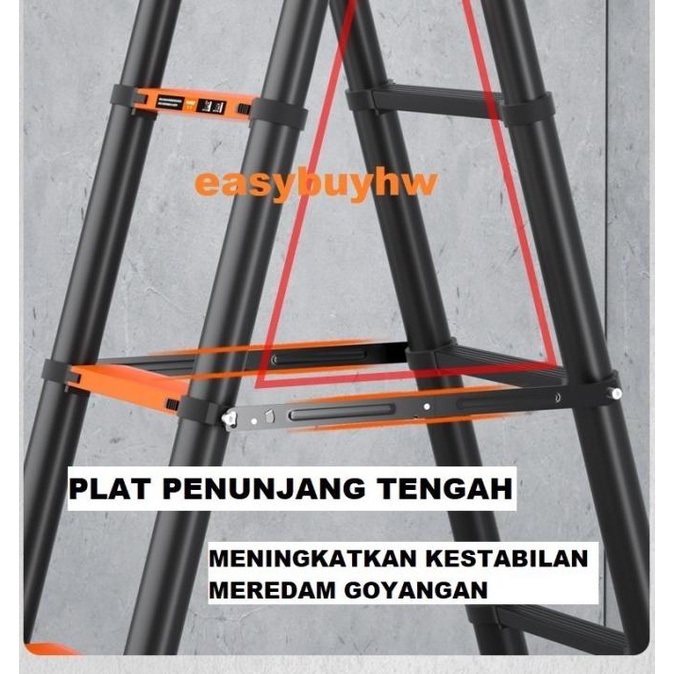 Tangga Lipat 2.5+2.5 Teleskopik Telescopic Double Aluminium Alumunium