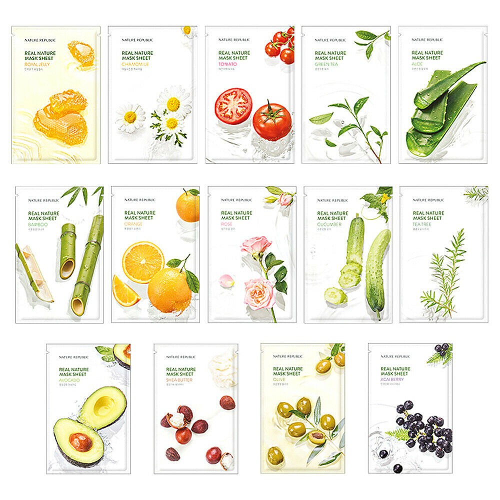 Nature Republic Real Nature Mask Sheet 100% ORIGINAL KOREA-23ml