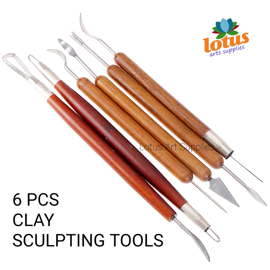 

Clay Sculpting Wax Tools Set 6 ( Polymer , Ceramic , Wood ) Alat Ukir Butsir JunDW