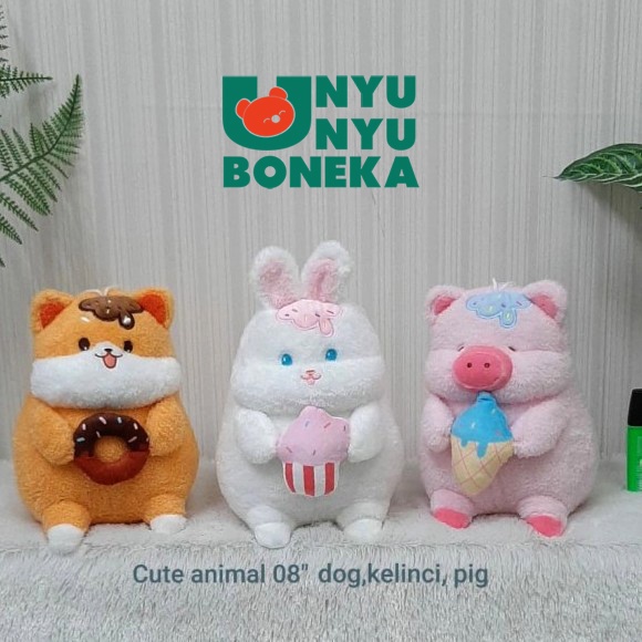 Boneka Cute Animal Dog/Boneka kelinci 8&quot;/21cm/mainananak/hadiahultah/lucu