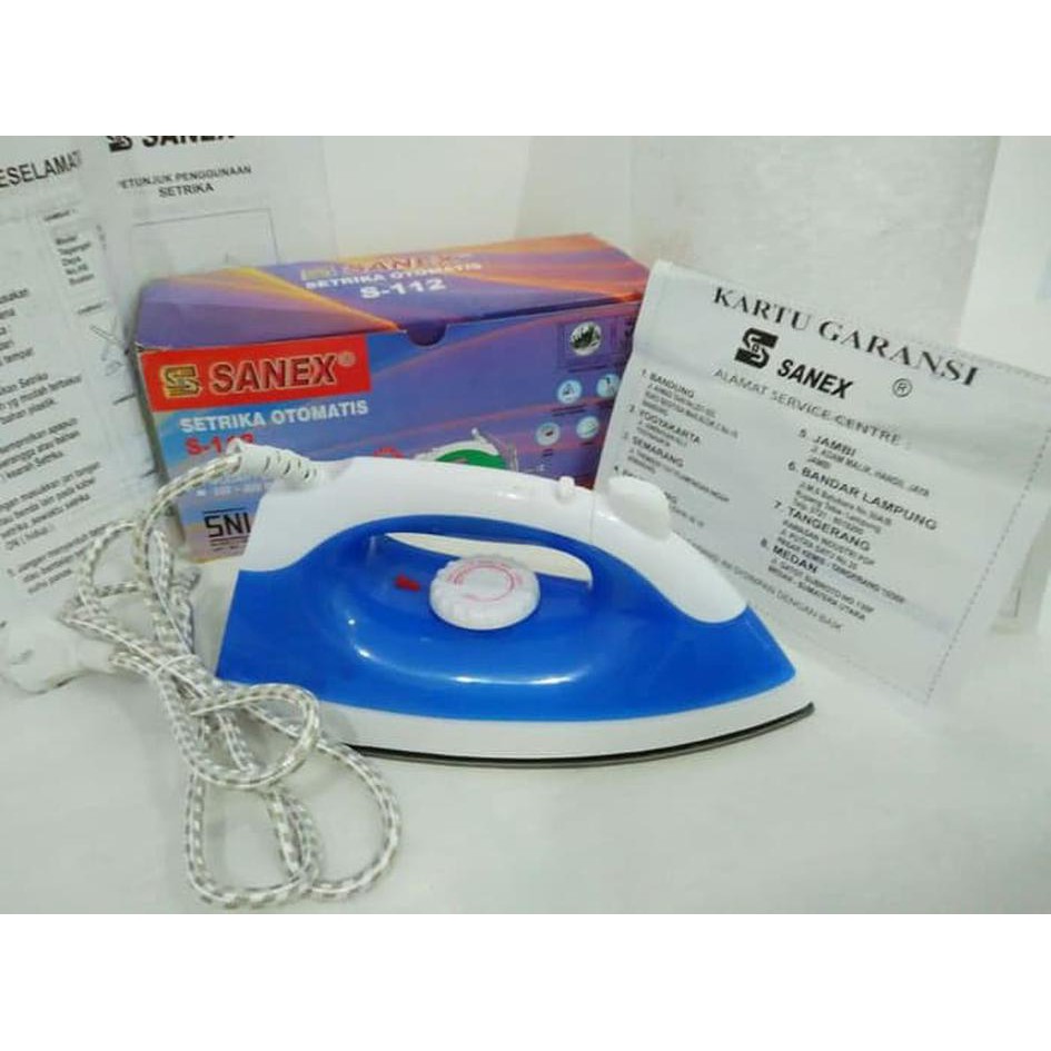 Jual Setrika Spray Steam Iron SANEX S-112 Anti lengket Murah