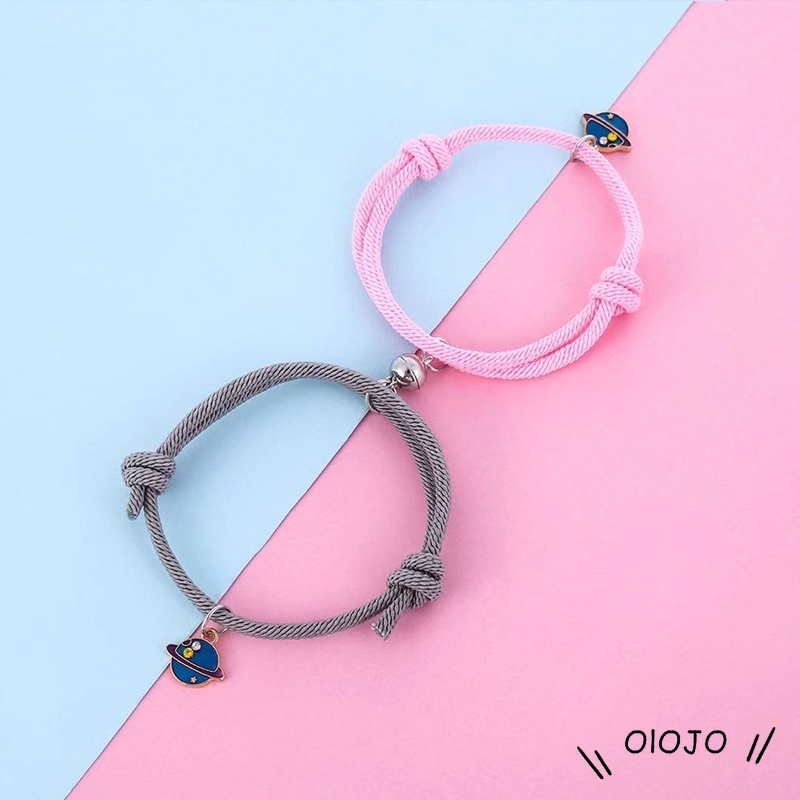 1 Pasang Gelang Couple Magnet Gelang Tali Couple Magnet Attract Persahabatan Tangan Bracelets - ol