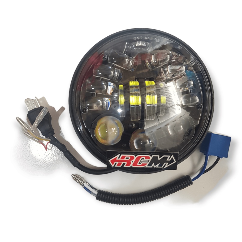 HEADLIGHT HEADLAMP HEAD LAMP REFLECTOR REFLEKTOR DEPAN UTAMA DAYMEKER DAY MEKER DAYMAKER DAY MAKER LED SENJA BIRU TENGAH PUTIH RITING RETING SEIN SEN KUNING UNIVERSAL 5.75IN 5 75INC 5,75INCH 5.75 5 75 5,75 IN INCH ORI ORIGINAL LUMINOS