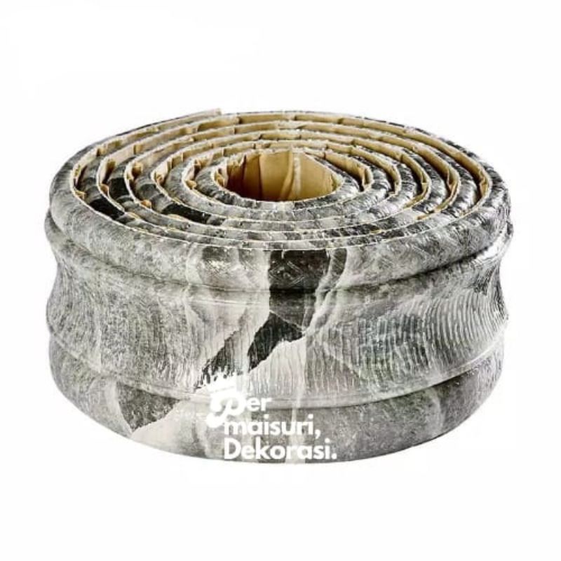 [COD] List Wallpaper Dinding Stiker Border Wallfoam 3D Sticker Dekorasi Kamar Rumah Murah [Seri T]-ABU